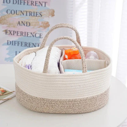 Eco-Friendly Infant & Kitchen Multi-Use Storage Basket in Beige Color