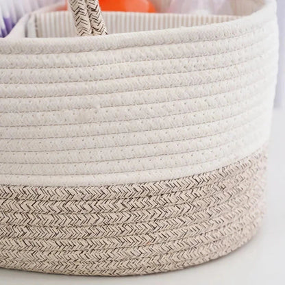 Eco-Friendly Infant & Kitchen Multi-Use Storage Basket in Beige Color