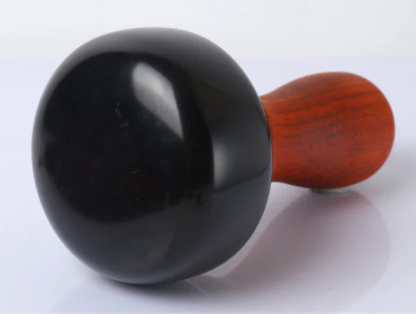 Bian Stone Warming Moxibustion Apparatus with red rosewood construction and natural bian stone for targeted heat therapy and traditional Chinese healing