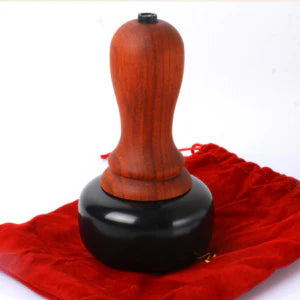 Bian Stone Warming Moxibustion Apparatus with red rosewood construction and natural bian stone for targeted heat therapy and traditional Chinese healing