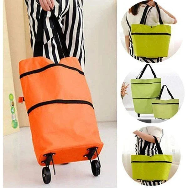 Foldable Shopping Trolley Tote Bag made of durable 600D Oxford Cloth with a large 23L capacity and versatile 2-in-1 design