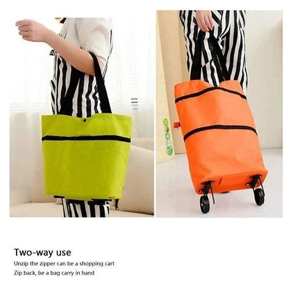 Foldable Shopping Trolley Tote Bag made of durable 600D Oxford Cloth with a large 23L capacity and versatile 2-in-1 design