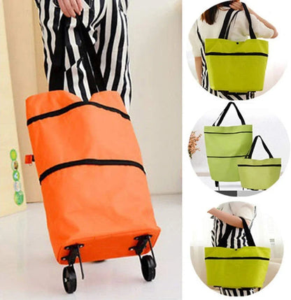 Foldable Shopping Trolley Tote Bag made of durable 600D Oxford Cloth with a large 23L capacity and versatile 2-in-1 design