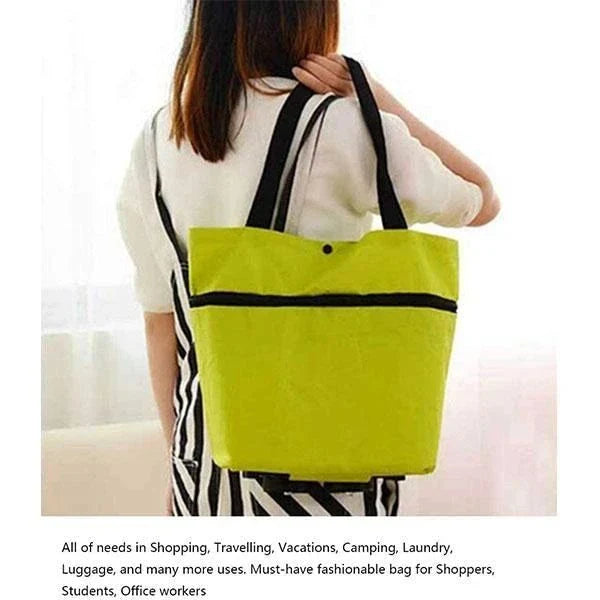 Foldable Shopping Trolley Tote Bag made of durable 600D Oxford Cloth with a large 23L capacity and versatile 2-in-1 design