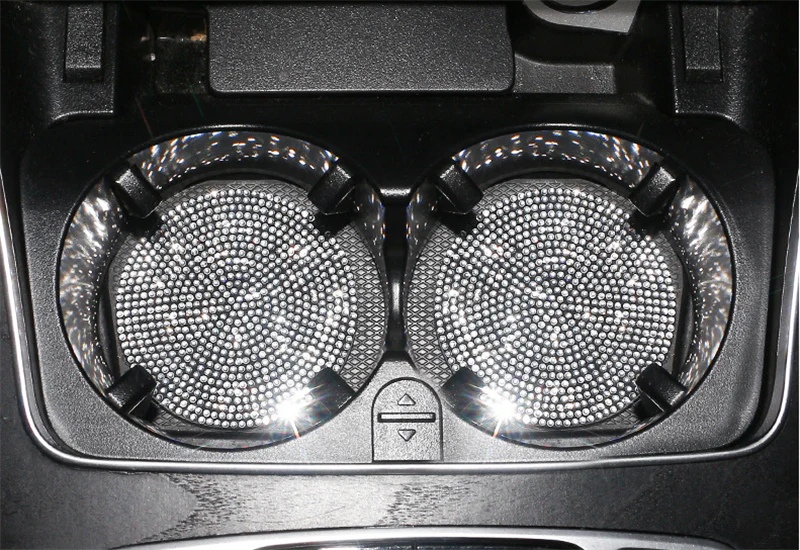 Bling Car Coasters with Crystal Rhinestones for Universal Cup Holders - Elevate Your Driving Experience