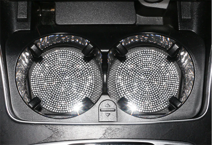 Bling Car Coasters with Crystal Rhinestones for Universal Cup Holders - Elevate Your Driving Experience