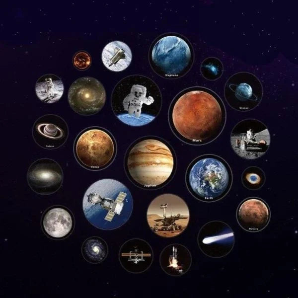 Colorful Solar System Sky Projector with detailed sun and planet models, movable arms, and sturdy stand for educational and stargazing use