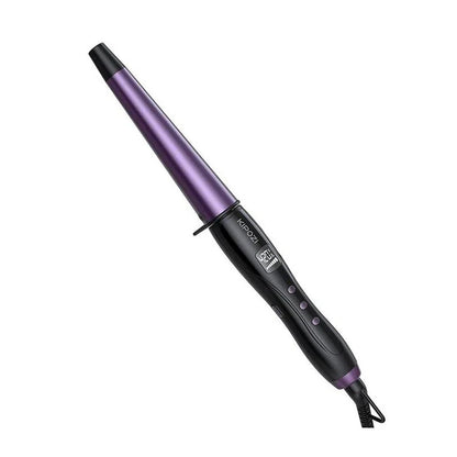 Pro Conical Curling Wand with ceramic barrel, temperature control, and safety features for creating effortless curls at home