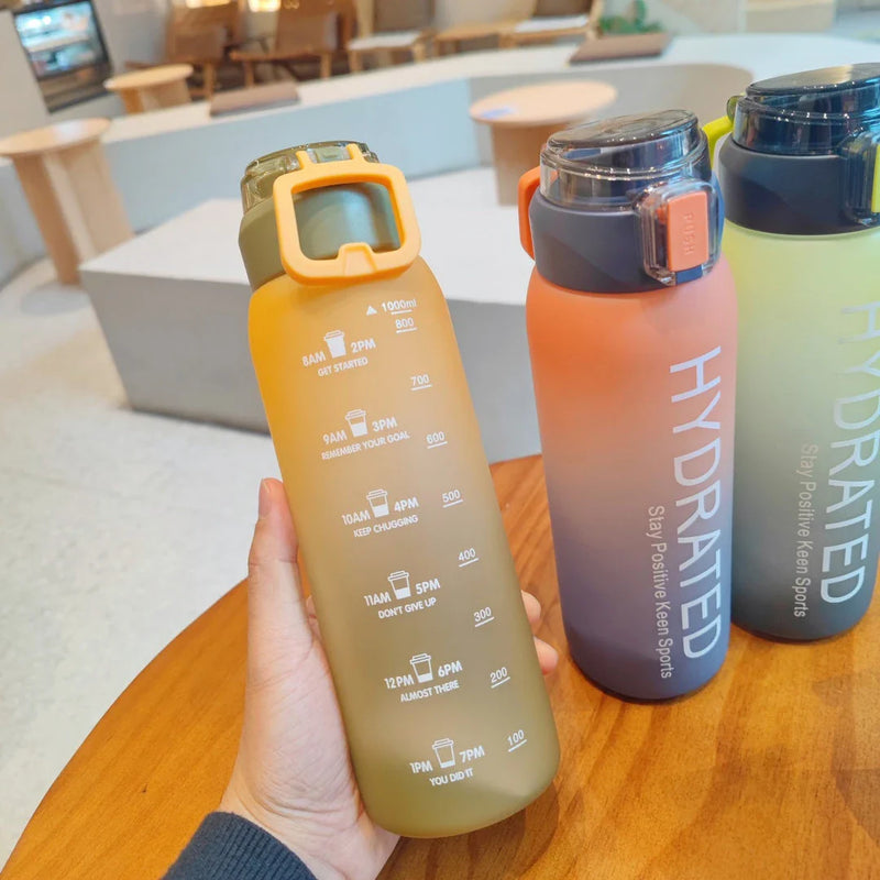 Hhomeenjoy Large Capacity Gradient Frosted Water Bottle