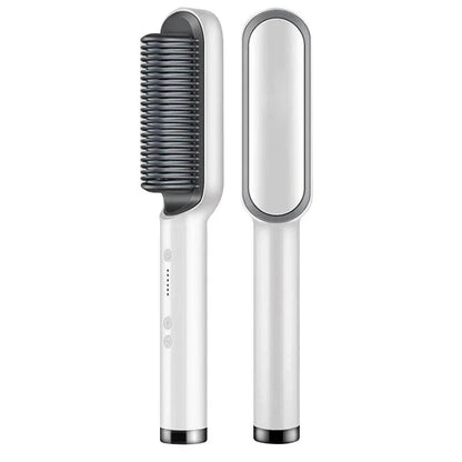 Hair Straightener Brush with Ionic Hot Comb and Ceramic Heating Technology