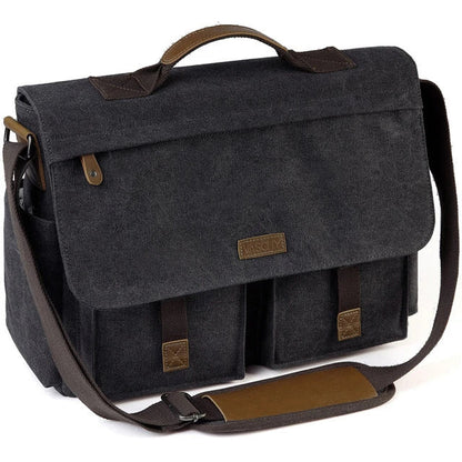Vintage-inspired messenger bag for men made of high-quality PU leather material with multiple pockets for organization