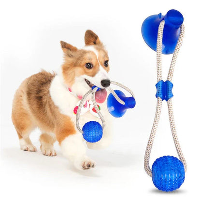Green multifunctional pet cleaning toy with grooves and textures for teeth cleaning and chewing