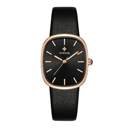 Luxury Leather Quartz Bracelet Watch for Women with Sleek Dial and Durable Leather Strap