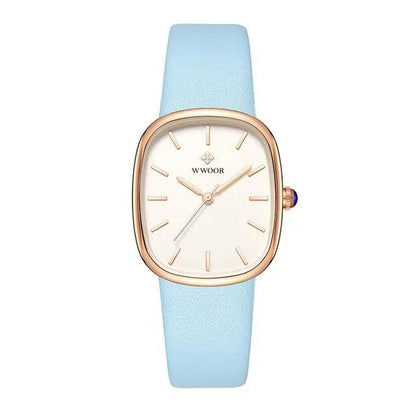 Luxury Leather Quartz Bracelet Watch for Women with Sleek Dial and Durable Leather Strap