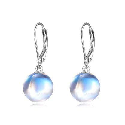 Elegant 925 sterling silver earrings featuring genuine moonstone drops for a timeless and enchanting look