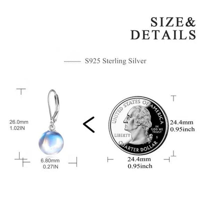 Elegant 925 sterling silver earrings featuring genuine moonstone drops for a timeless and enchanting look