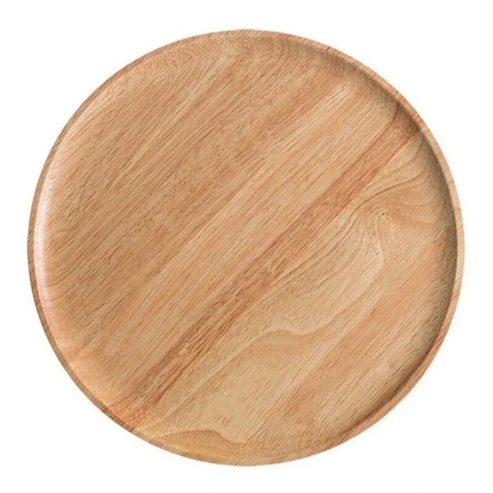 Hhomeenjoy Natural Wooden Round Tray