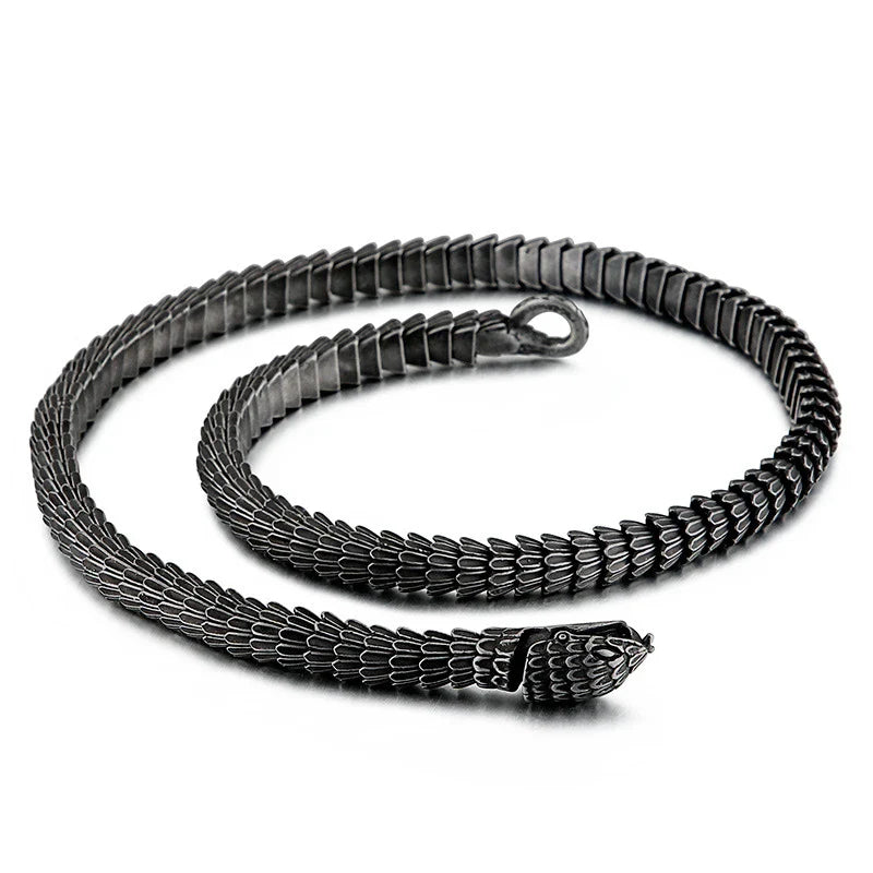 Stainless steel snake bracelet with a polished, adjustable design for fashionable and comfortable wear