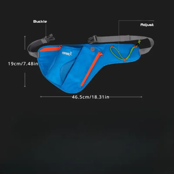 Adjustable Running Water Bottle Waist Pack with Reflective Safety Tabs and Multiple Pockets