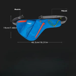 Adjustable Running Water Bottle Waist Pack with Reflective Safety Tabs and Multiple Pockets