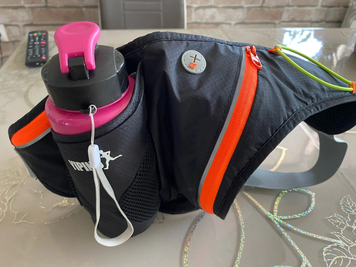 Adjustable Running Water Bottle Waist Pack with Reflective Safety Tabs and Multiple Pockets