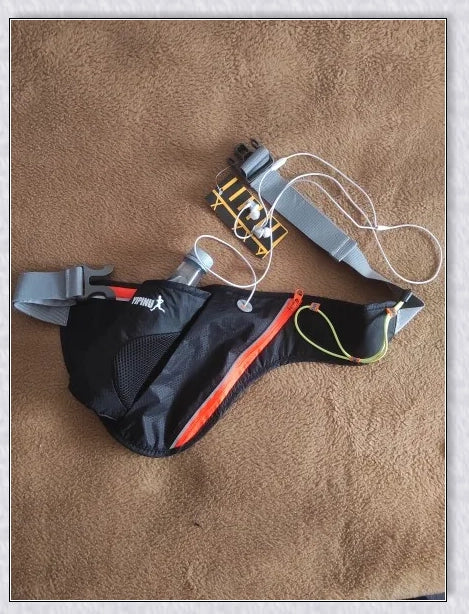 Adjustable Running Water Bottle Waist Pack with Reflective Safety Tabs and Multiple Pockets