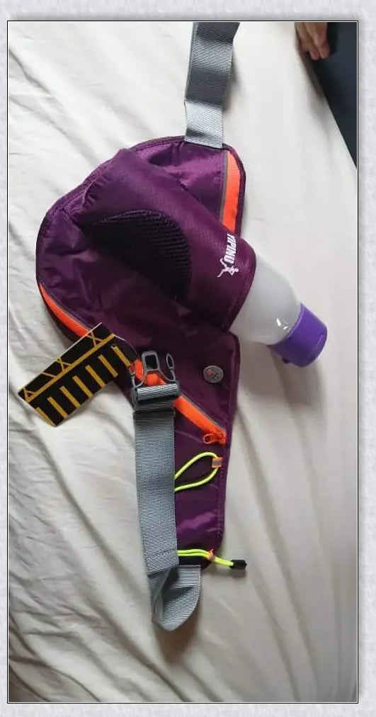 Adjustable Running Water Bottle Waist Pack with Reflective Safety Tabs and Multiple Pockets