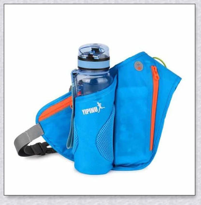 Adjustable Running Water Bottle Waist Pack with Reflective Safety Tabs and Multiple Pockets
