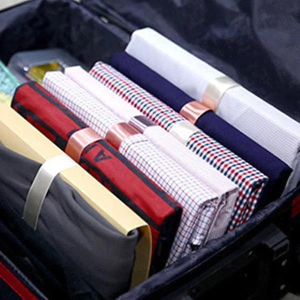 Dress Book - Space-Saving Clothes Folder Organizer with pink and gold color options, neatly organizing and storing clothes in a compact, wrinkle-free manner