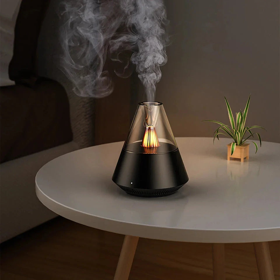 Candlelight USB Ultrasonic Essential Oil Diffuser with remote control and soft, warm lighting