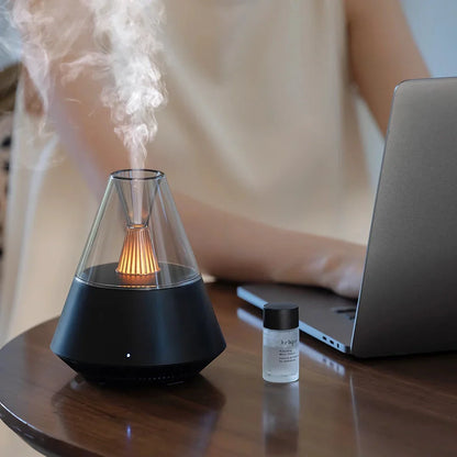 Candlelight USB Ultrasonic Essential Oil Diffuser with remote control and soft, warm lighting