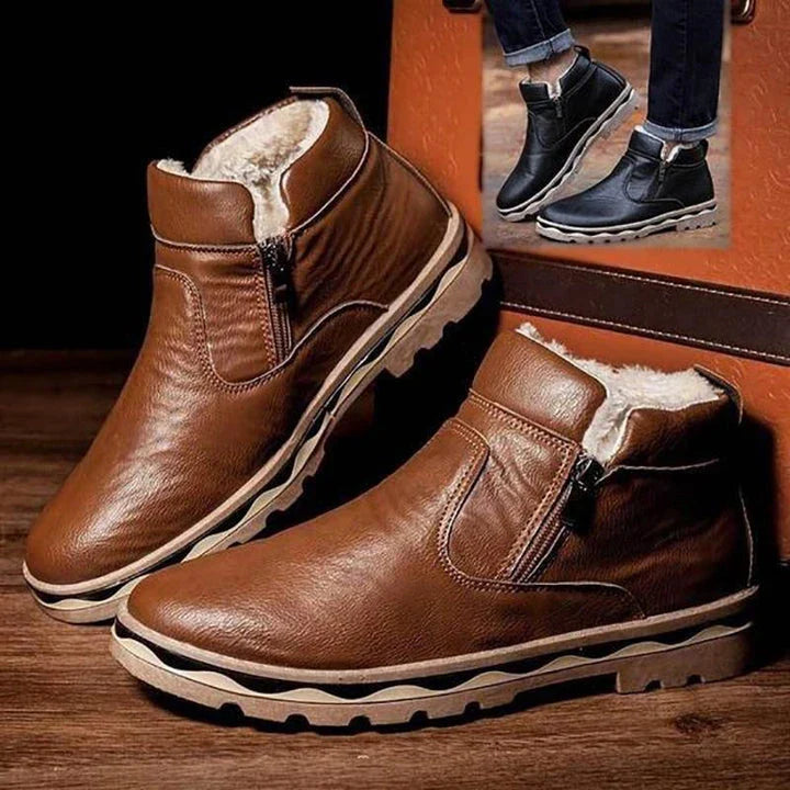 Men's Casual Martin Boots with Durable Rubber Sole and Weatherproof Design