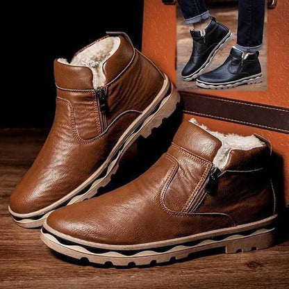 Men's Casual Martin Boots with Durable Rubber Sole and Weatherproof Design