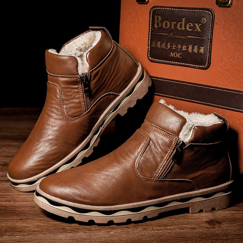 Men's Casual Martin Boots with Durable Rubber Sole and Weatherproof Design