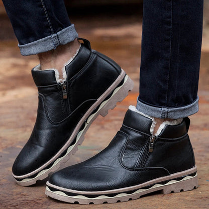 Men's Casual Martin Boots with Durable Rubber Sole and Weatherproof Design