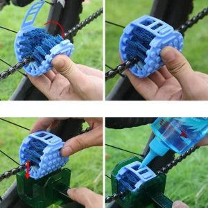 Bicycle Chain Cleaner Scrubber Brush Set - Premium Cycling Cleaning Kit for Mountain Bikes
