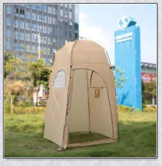 Portable Camping Shower Tent with polyester fabric and steel frame, providing private space for outdoor activities