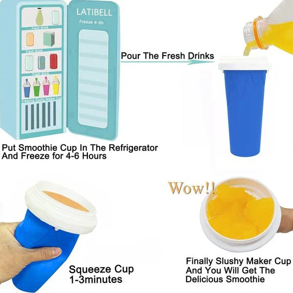 Frozen Brews Slushy Cup - Turn any drink into a delightful frozen treat in minutes with this durable, easy-to-use silicone cup