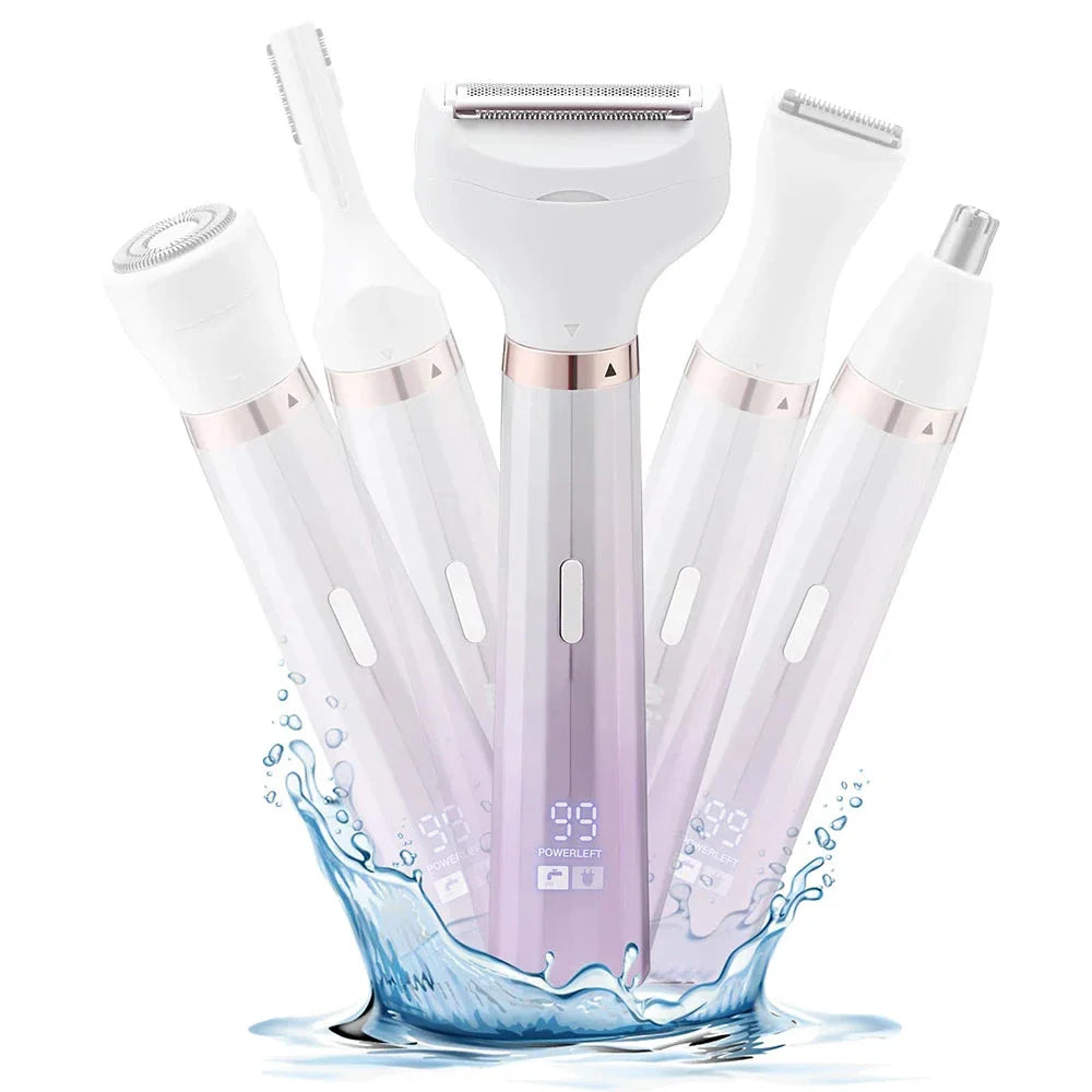 Electric razor shaver for women with detachable heads, hypoallergenic blades, and long-lasting battery for painless and efficient hair removal.
