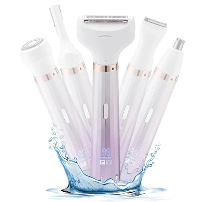 Electric razor shaver for women with detachable heads, hypoallergenic blades, and long-lasting battery for painless and efficient hair removal.