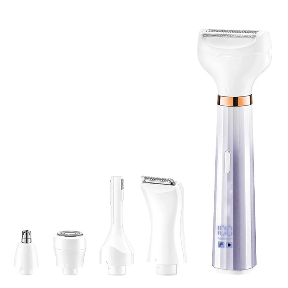 Electric razor shaver for women with detachable heads, hypoallergenic blades, and long-lasting battery for painless and efficient hair removal.
