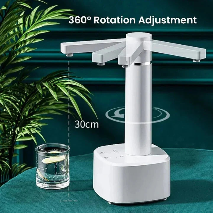 Electric water bottle pump dispenser with adjustable flow and rechargeable design