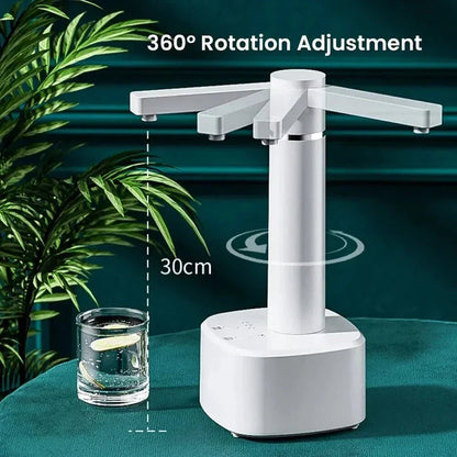 Electric water bottle pump dispenser with adjustable flow and rechargeable design