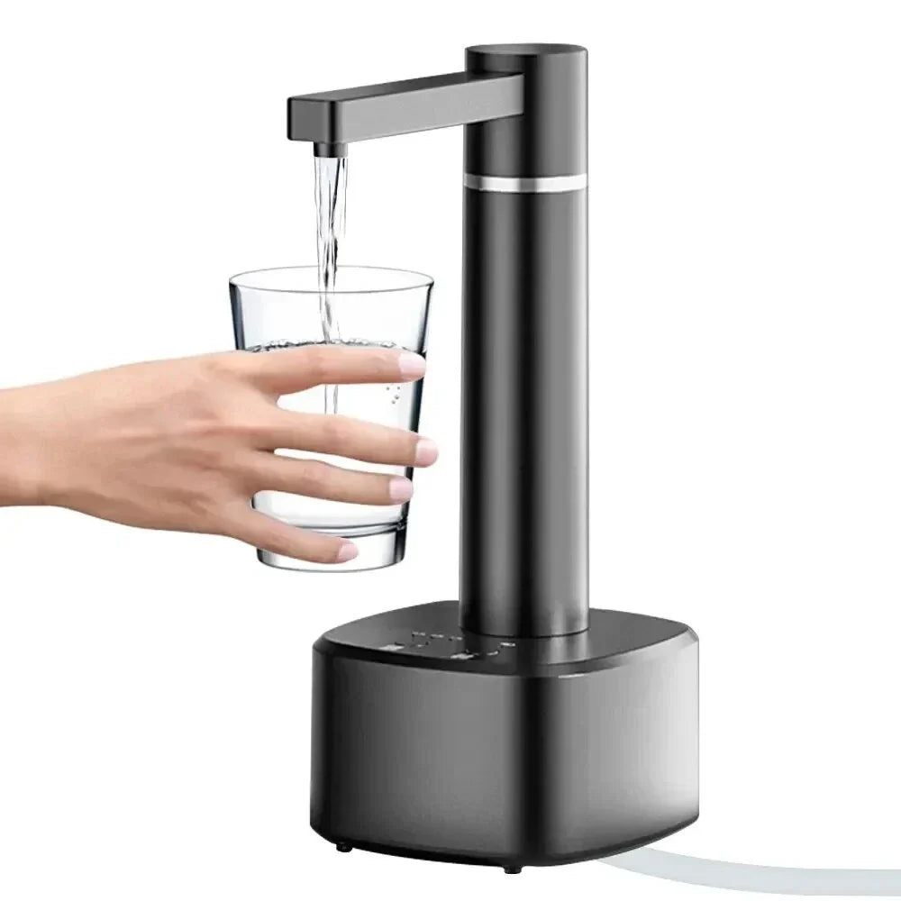 Electric water bottle pump dispenser with adjustable flow and rechargeable design