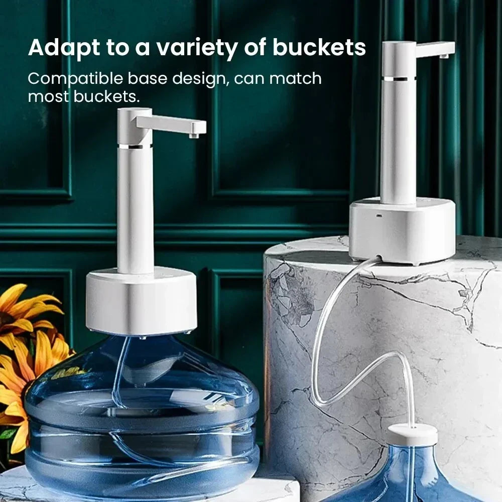 Electric water bottle pump dispenser with adjustable flow and rechargeable design