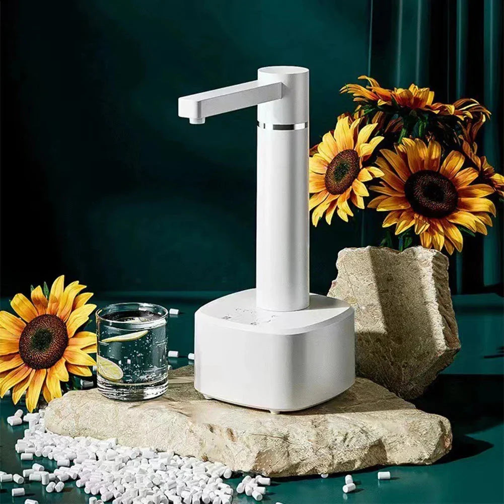 Electric water bottle pump dispenser with adjustable flow and rechargeable design