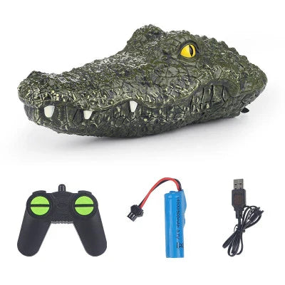 Crocodile Head Remote Control Boat - Realistic and Lifelike Water Toy with 2.4GHz Transmitter and Dual Propellers