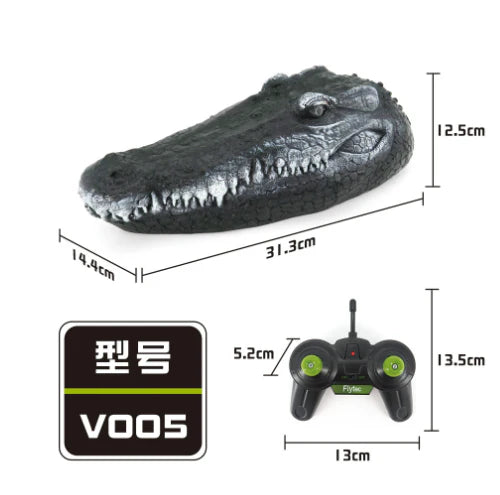 Crocodile Head Remote Control Boat - Realistic and Lifelike Water Toy with 2.4GHz Transmitter and Dual Propellers