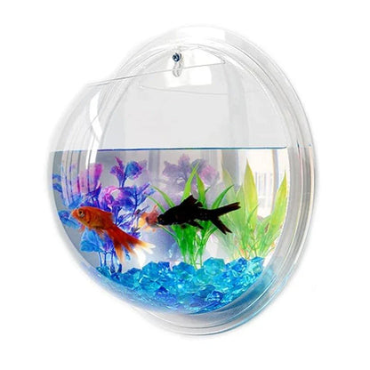 Hanging Globular Acrylic Aquarium with various size options, featuring clear acrylic construction and a captivating design for an underwater display in your home.