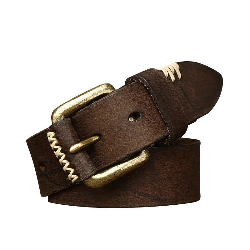 Handmade retro first layer cow leather belt in multiple colors and adjustable lengths